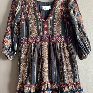 Anthropologie Multicolor Embroidered Dress Size XS